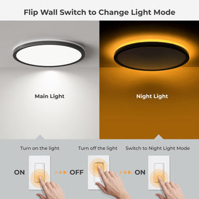 Matane 12-inch LED flush mount 4000K natural white for balanced tasks.