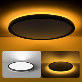 Matane 12-inch LED flush mount night light delivers soft ambient glow for evenings.