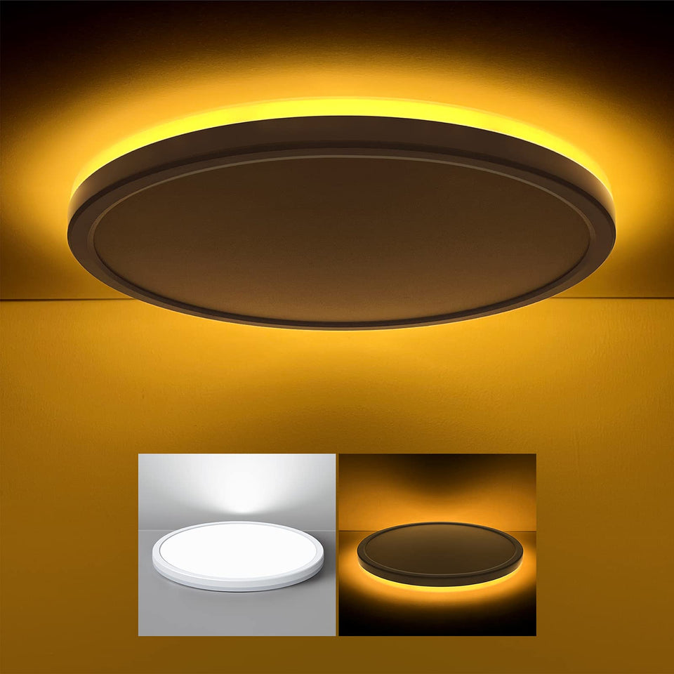 Matane 12-inch LED flush mount with night light for a soft ambient glow.
