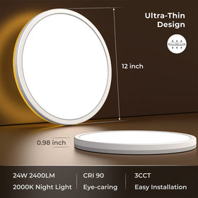 Matane 2Pack LED flush mount ideal for bedrooms and kitchens.