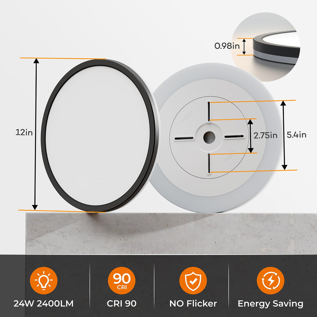 Matane 2Pack LED flush mount slim profile fits tight ceilings with easy installation.