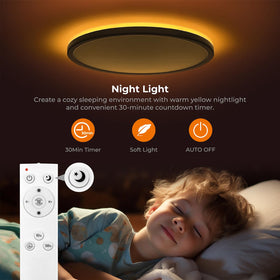 Matane ceiling light 30-minute timer for gradual sleep routine