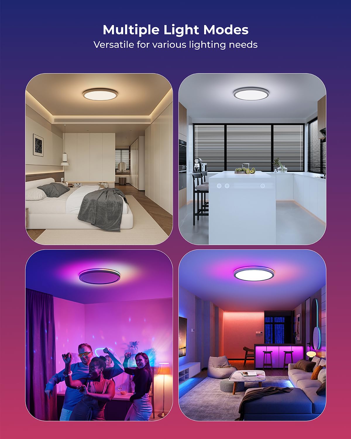 Matane flush-mount installation creates a clean, modern ceiling look