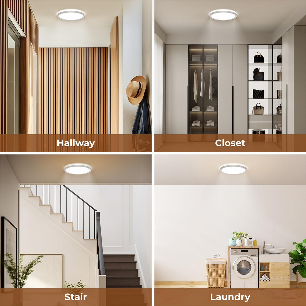 Matane ideal for closets and stairs with flush-mount design