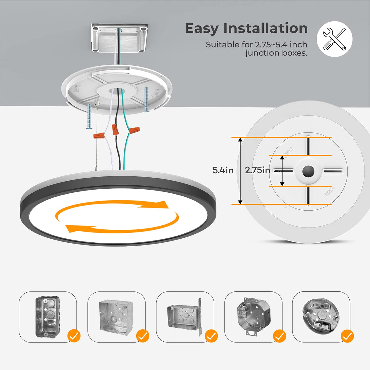 Matane kitchen and dining use flush mount for clean, functional lighting.