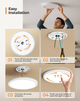 Matane 8.7-inch round ceiling light adds modern, low-profile style to any room.