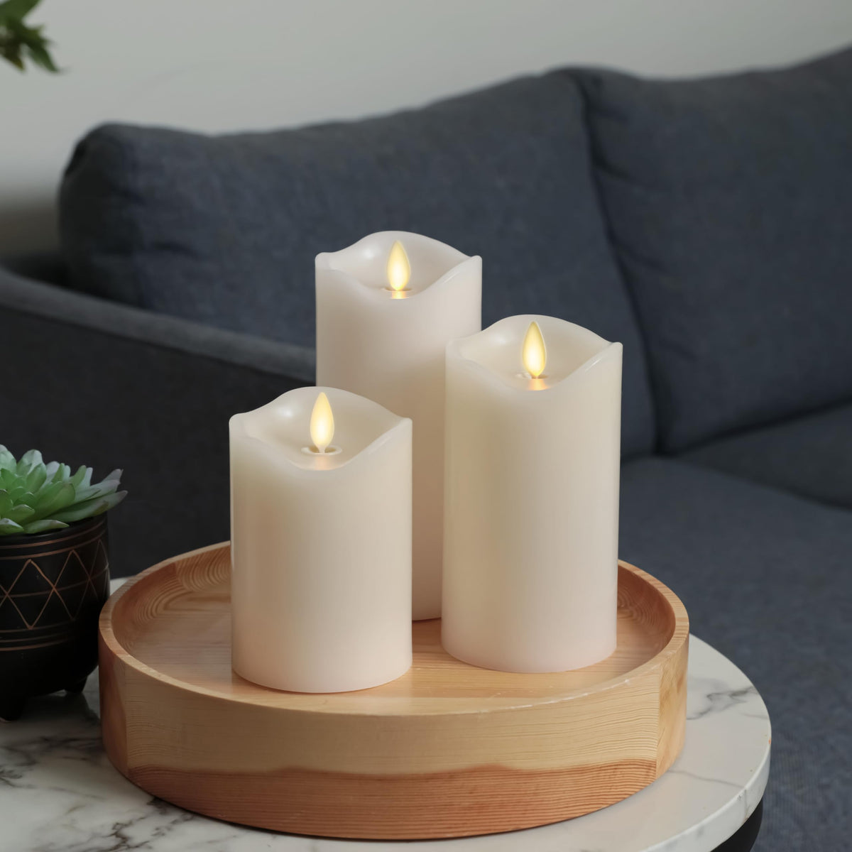 Matchless Candle Co. Luminara timer function for automated use.