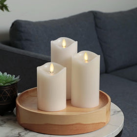 Matchless Candle Co. Luminara timer function for automated use.