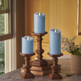 Matchless Candle Co. Luminara set3 candles together provide safe ambient lighting.