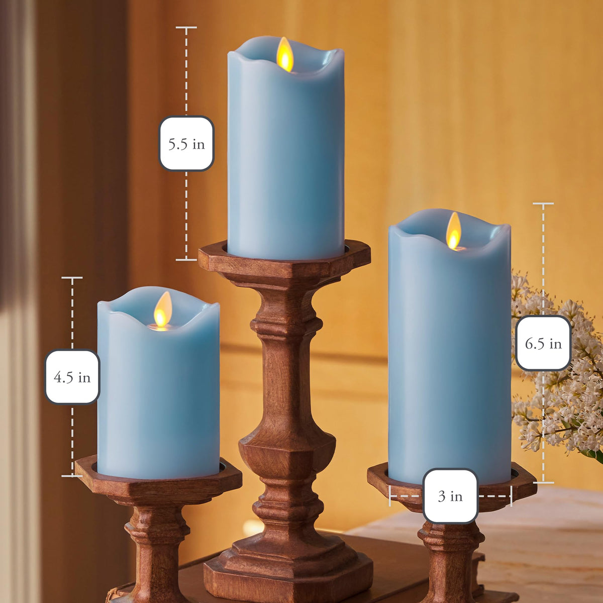 Matchless Candle Co. Luminara set3 gift-ready packaging suits presents and holidays.