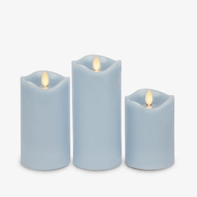 Matchless Candle Co. Luminara set3 moving flame closeup demonstrates realistic flicker.