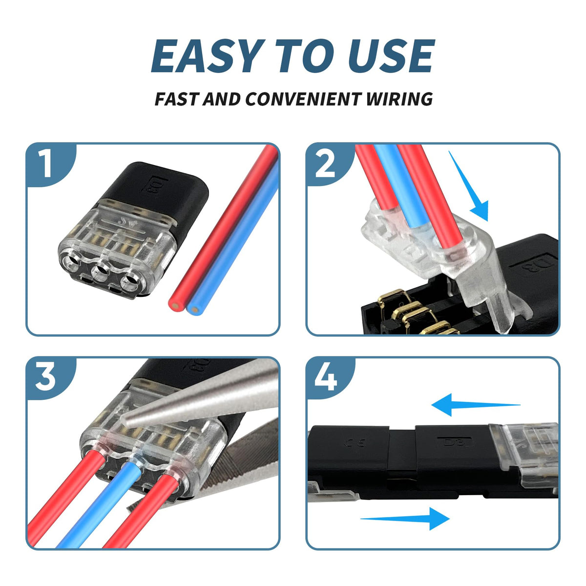 Durable polycarbonate shell and brass conductors for safe, reliable connections.