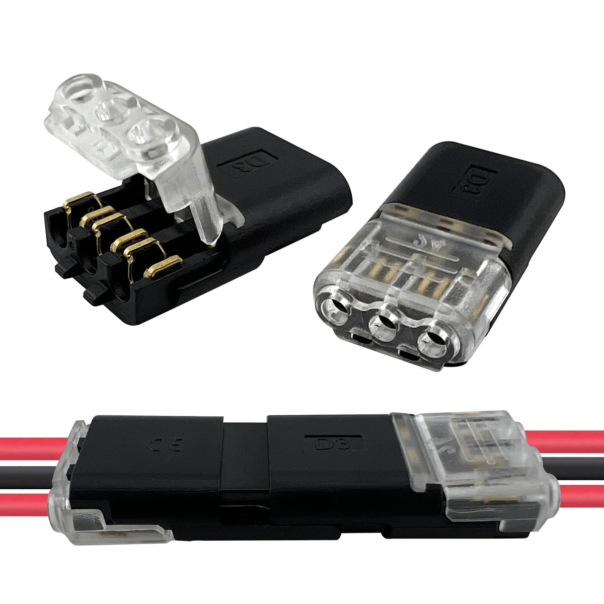 MateIJS 3-pin snap-on clip secures wiring quickly for LED strips and low-voltage projects.