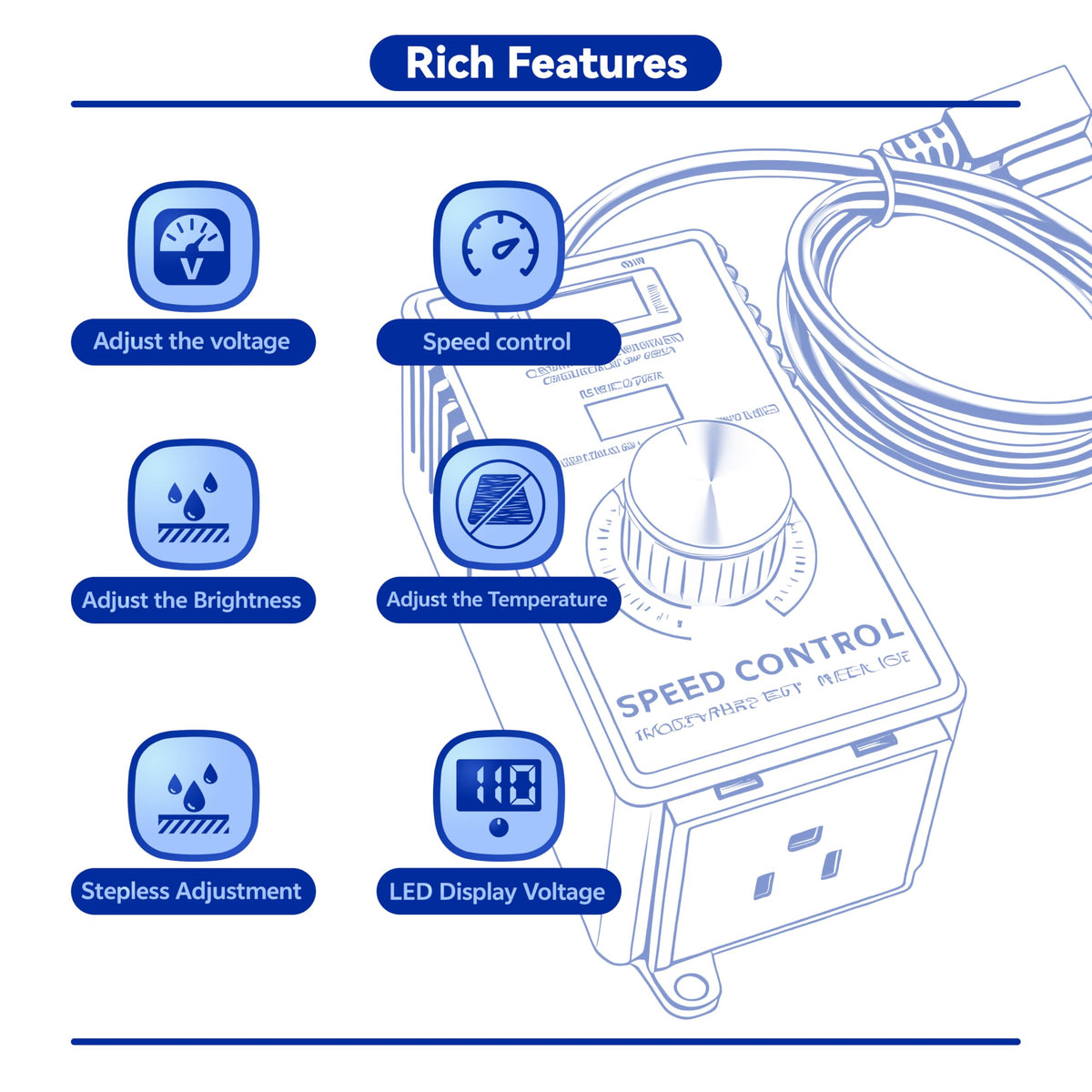 Matell back hook design allows hanging for portable on-site use.