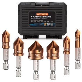 Matework 1/4 inch cobalt countersink bit for precise chamfers in metal and wood.