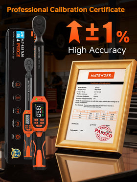 Matework digital torque wrench displaying peak and trace modes