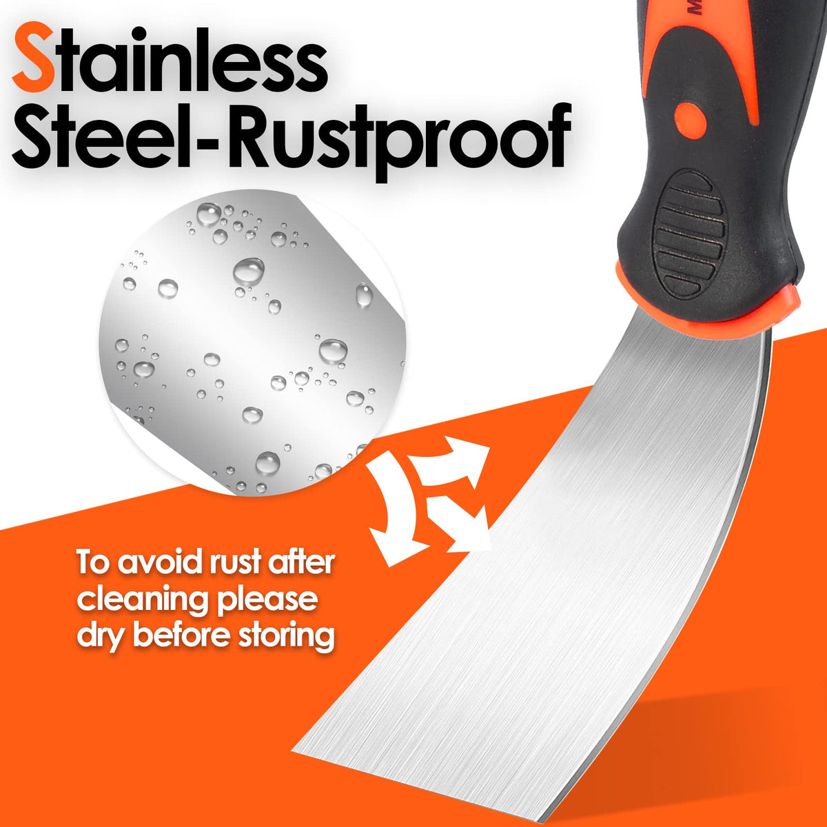 Matework 4-inch putty knife spreads putty evenly across larger areas