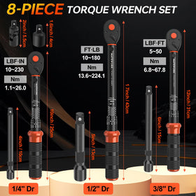 Matework torque wrench set angle dial close-up highlighting quick-release for easy adjustments.