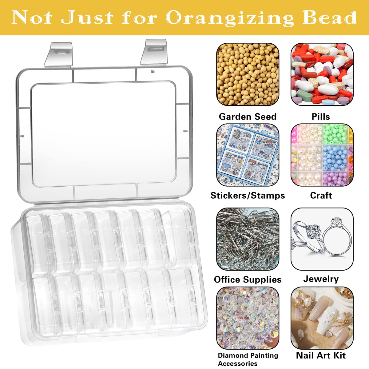 Mathtoxyz clear container shows items at a glance for efficient sorting.