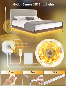 MATICOD adhesive-install light strip sticks easily to walls or cabinets.
