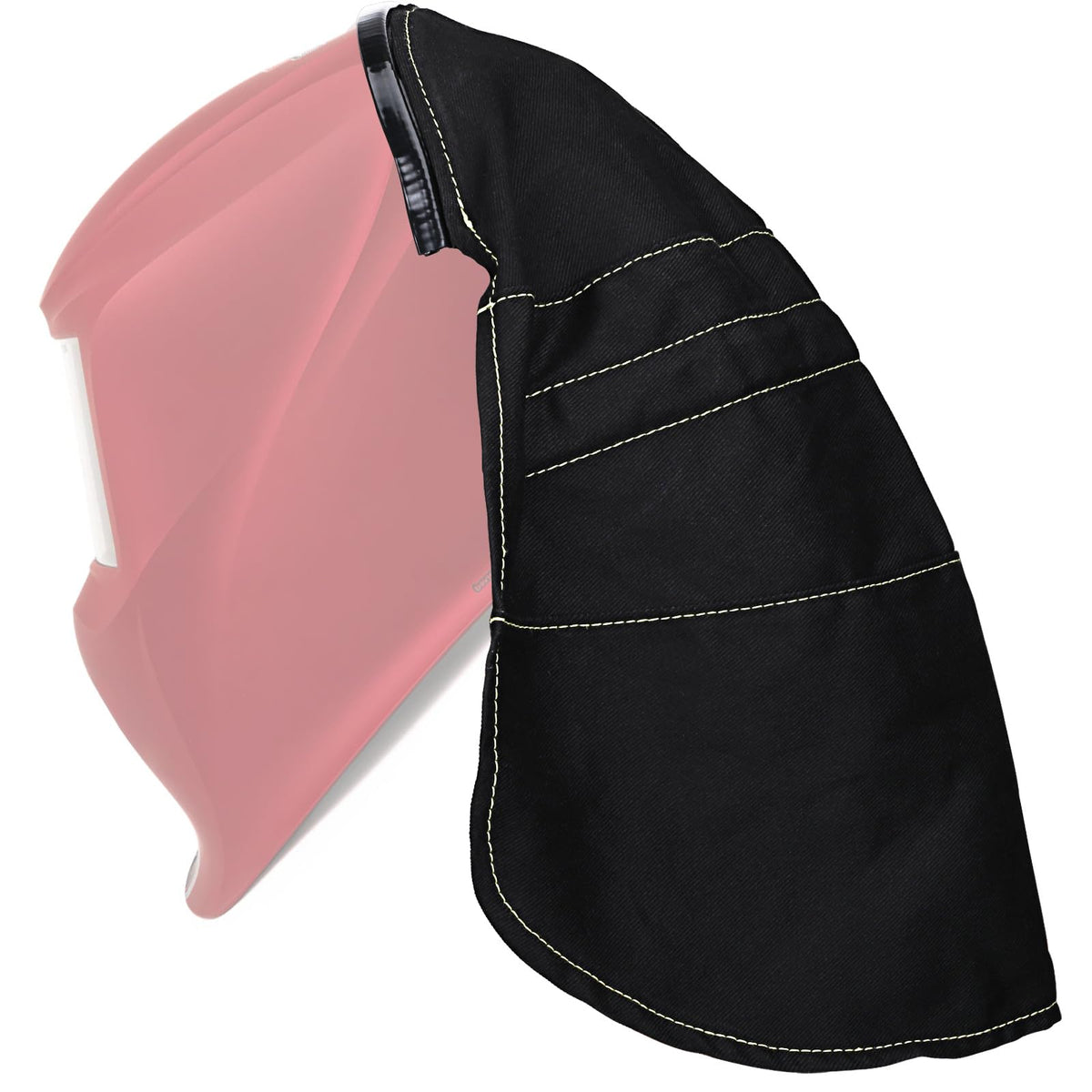 MATINA welding hood cover back view shows extended neck protection for welding.