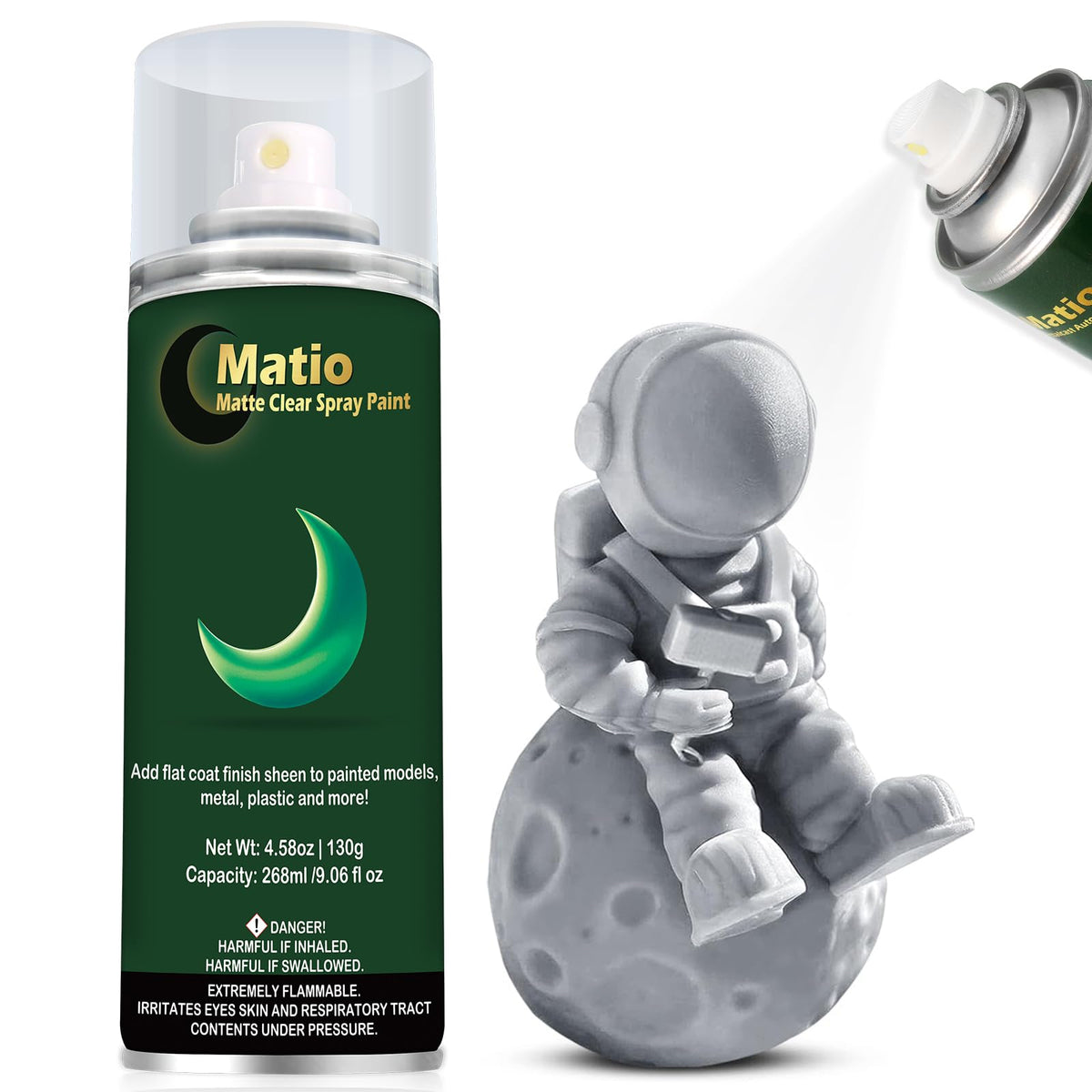 Matio matte clear coat spray bottle for quick-dry crafts protection.