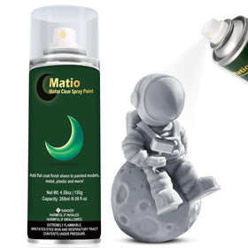 Matio matte clear coat spray bottle for quick-dry crafts protection.