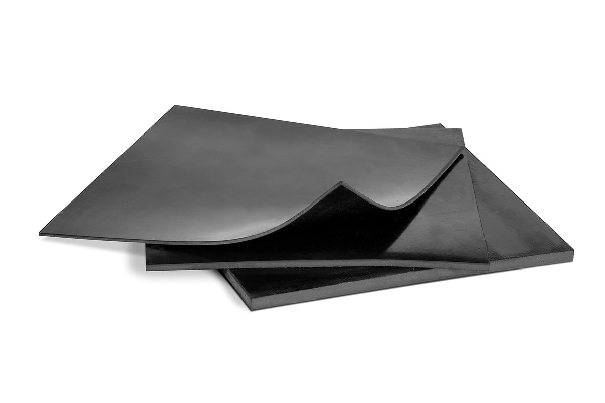 MATNIKS rubber sheets 6x6, 1-16 edge ready for gasket cutting and sealing.