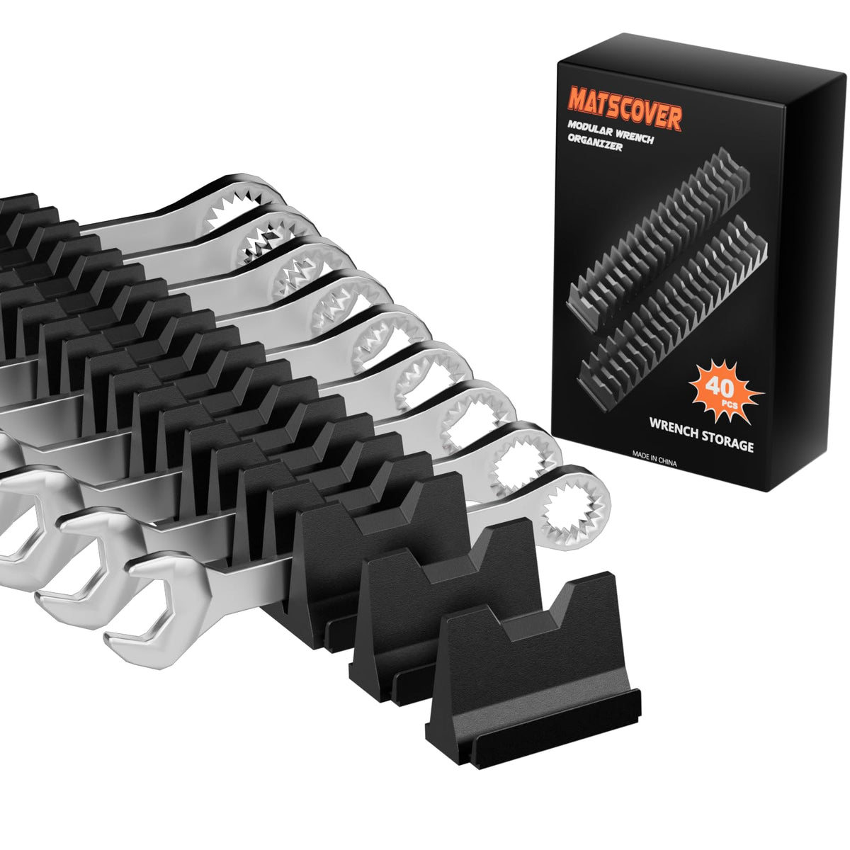 Matscover 80pcs Modular Wrench Organizer keeps wrenches neatly organized in a compact drawer.