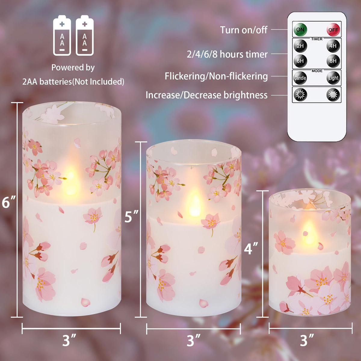Mavandes remote-controlled candle, flicker option and convenient operation