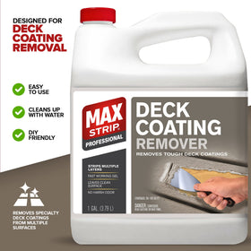 Scraper removal action with Max Strip Deck Coating Remover