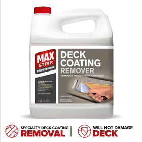 Wood deck before and after treatment with Max Strip Deck Coating Remover
