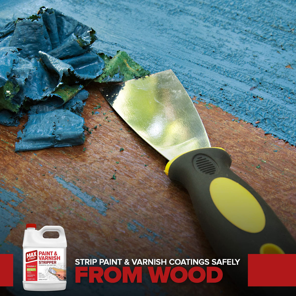 Max Strip latex remover in action on painted surface.