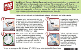 Max Strip popcorn ceiling removal closeup showcases texture softening before scraping