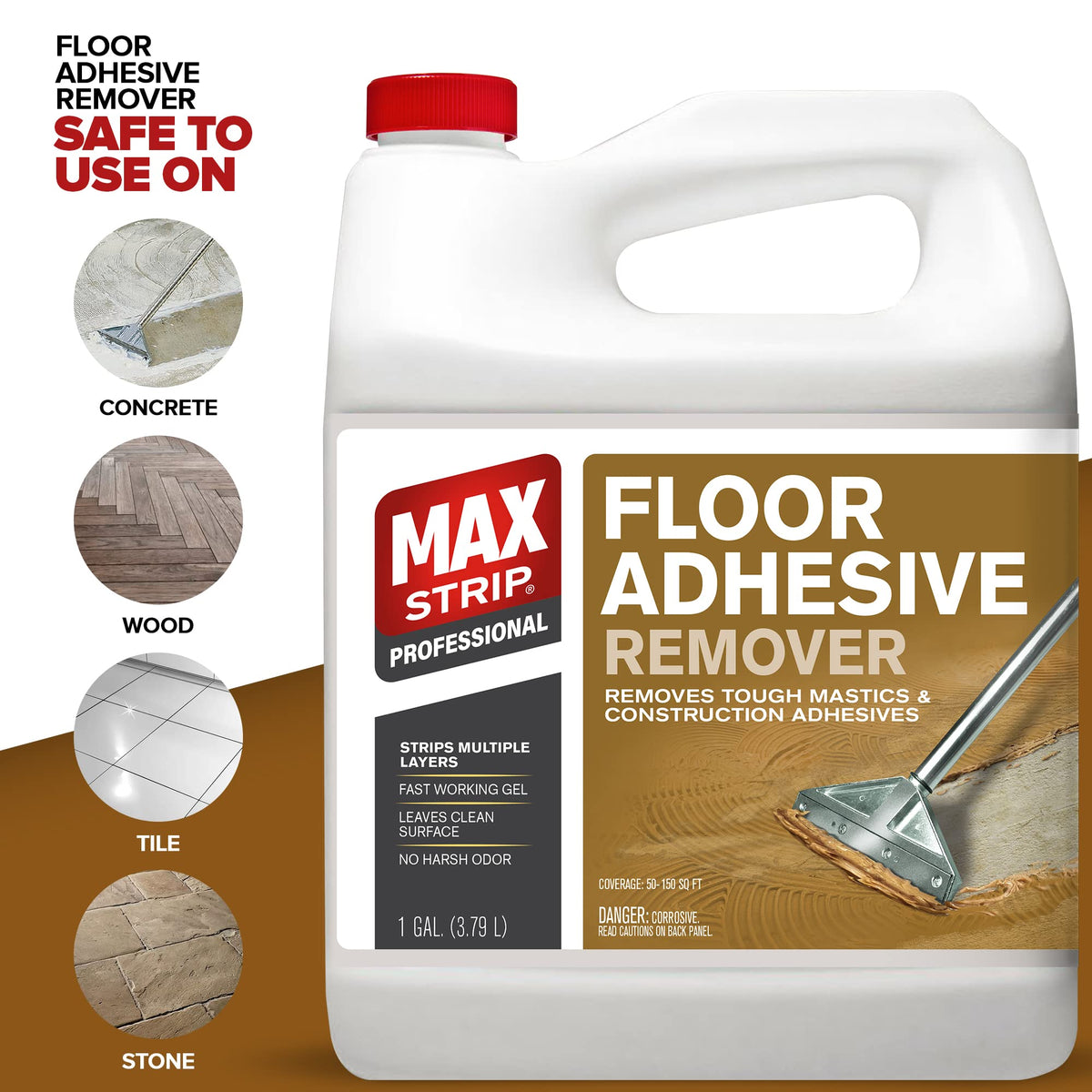 Scraper removes softened residue after Max Strip application