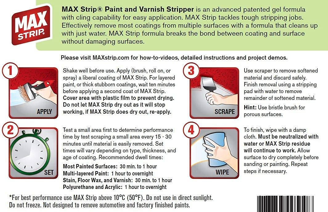 Max Strip bottle and scraper ready for fast results.
