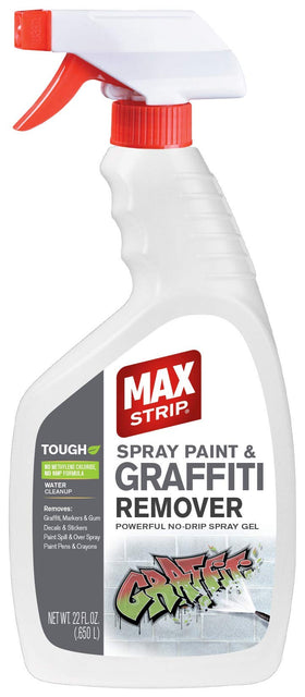 Max Strip spray paint gel bottle for fast graffiti removal on tough surfaces.