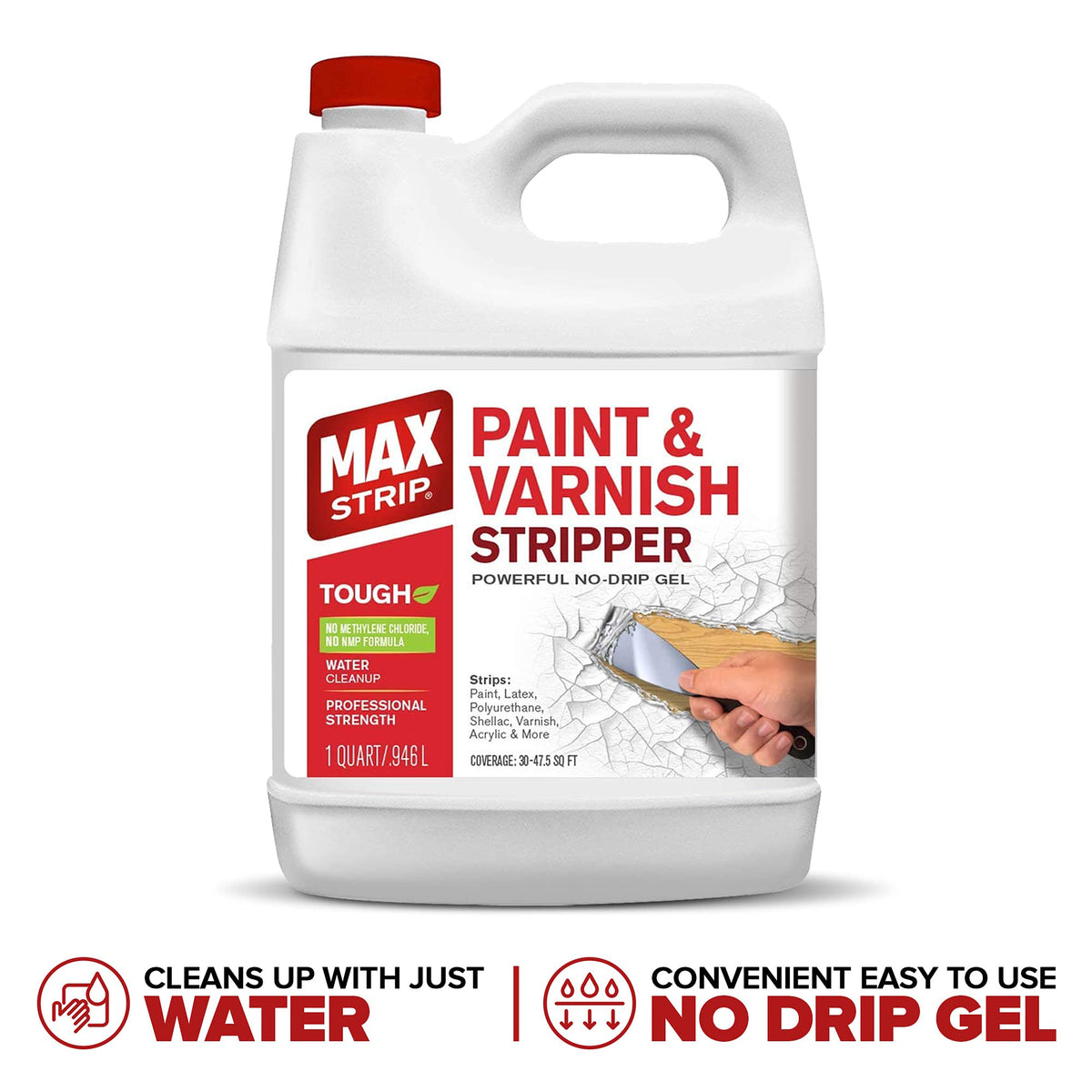 Max Strip varnish removal across varied surfaces.