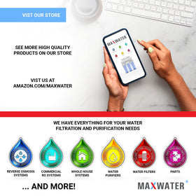 Demonstration of dirt and rust being filtered by Max Water sediment cartridge.