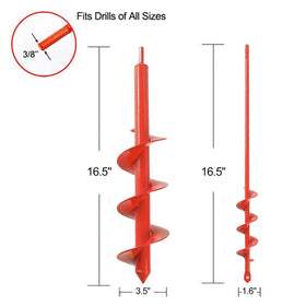 MAXCCINO auger drill bit 3.5x16.5 inches for larger holes.