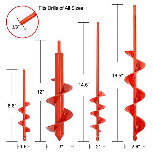 MAXCCINO auger drill bit for 3x12 inch holes ideal for garden beds and posts