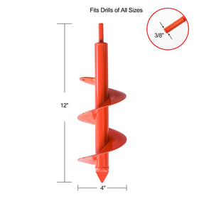 MAXCCINO auger drill bit top view showing 3/8-inch drive for easy compatibility.