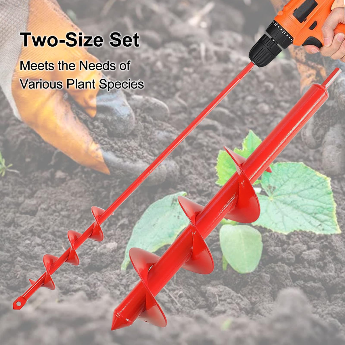 MAXCCINO auger set two aids planting bulbs and post holes.