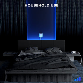 Maximm 20ft flat extension cord provides ample reach for rooms.
