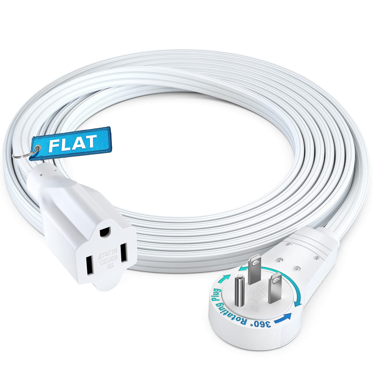 Maximm 360° rotating flat plug in desk setup keeps outlets accessible and organized.
