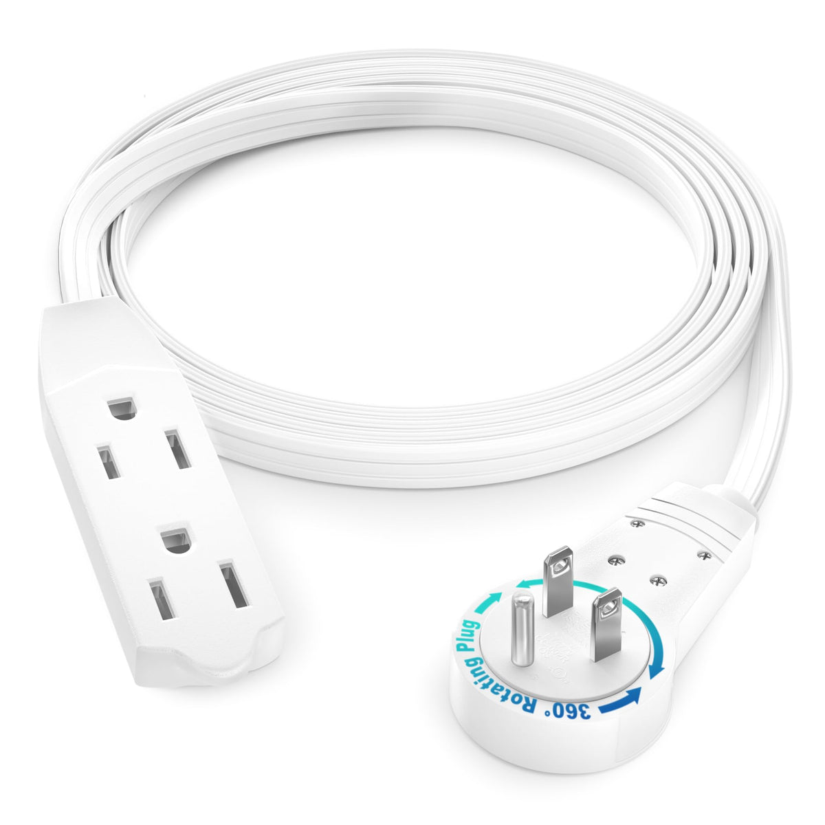 Maximm 4ft cable with 360° rotating flat plug for flexible power access