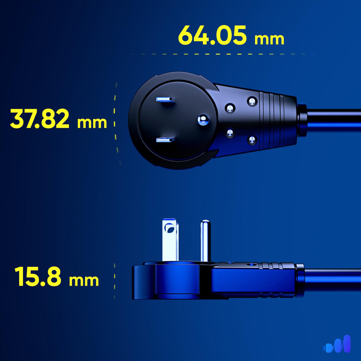 Maximm 6ft 3-prong grounded cord improves safety for devices.