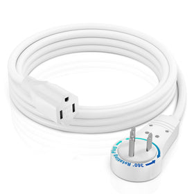 Maximm extension cord 5ft white with flat plug for tight spaces.