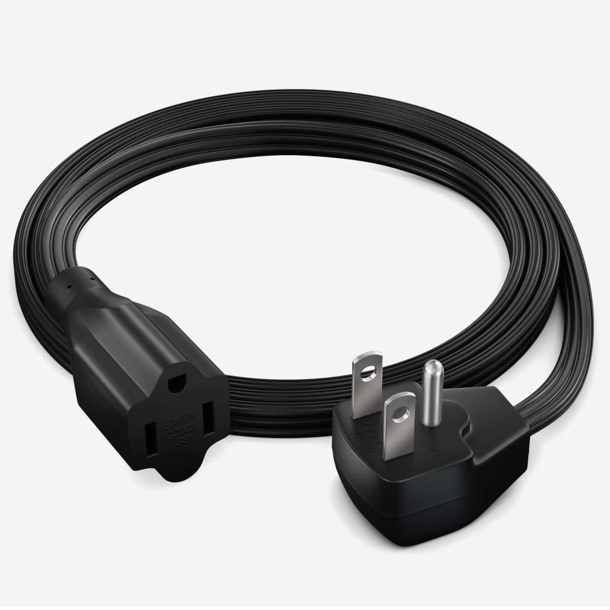 Maximm extension cord with flat 4ft black design for clutter-free setup