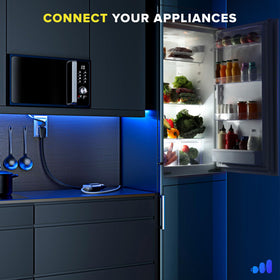 Maximm extension cord shows NEMA connections for secure outlets